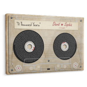 Customizable Music Song Lyrics Cassette Tape Canvas Wall Art